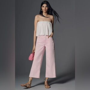 Anthropologie Good American Good Waist Palazzo High-Rise Crop Wide-Leg Jeans